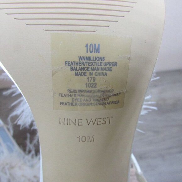 Nine West Women's 10 Millions Bridal Ankle Strap Heeled Dress Sandals Ivory Sati - Picture 5 of 5